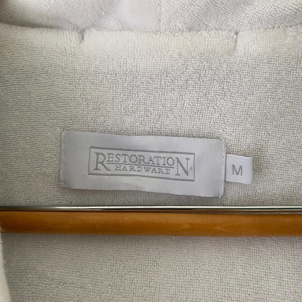 Restoration Hardware Womens M Kayanna Terry Lined Spa Robe Shawl Collar - Picture 2 of 16
